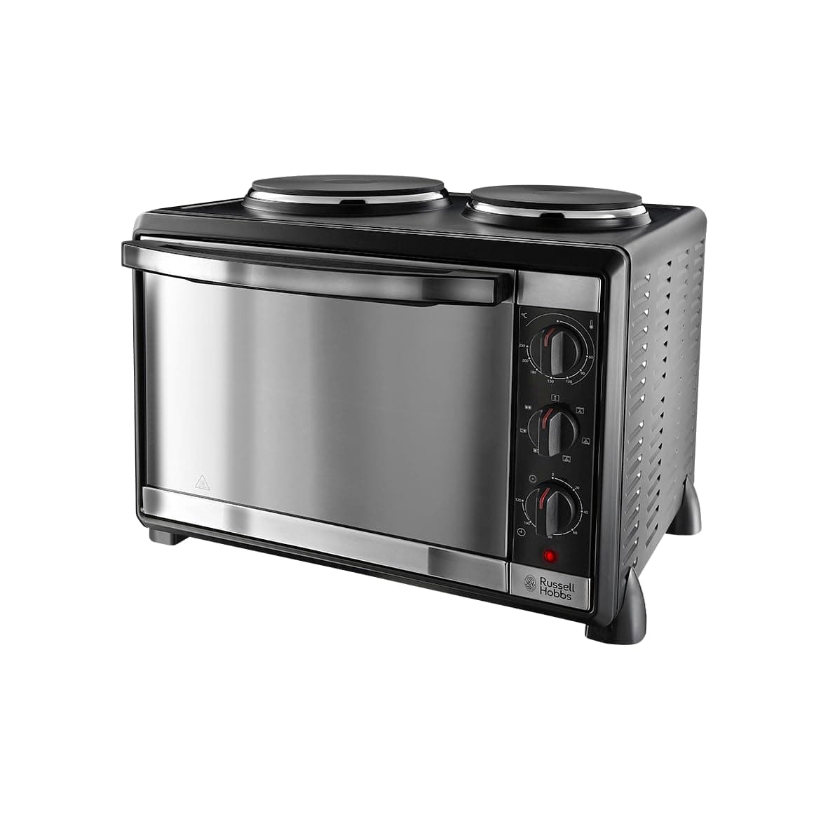 Compact 30L Electric Mini Oven with 2 Hotplates - Grill, roast, bake, boil, Fan assisted, Counter Top, Timer, Auto shut-off, Incs baking tray, grill rack & tray handle, 1920W, 22780