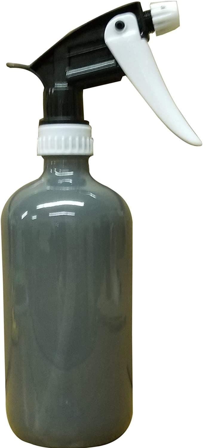 Industrial Rewind Gray Trigger Sprayer Bottle - Stream Spray or Misting, 16oz Refillable Glass Bottle - Lotion Sprays, Cleaning Products, Essential Oils, or Aromatherapy (Grey/B&W)