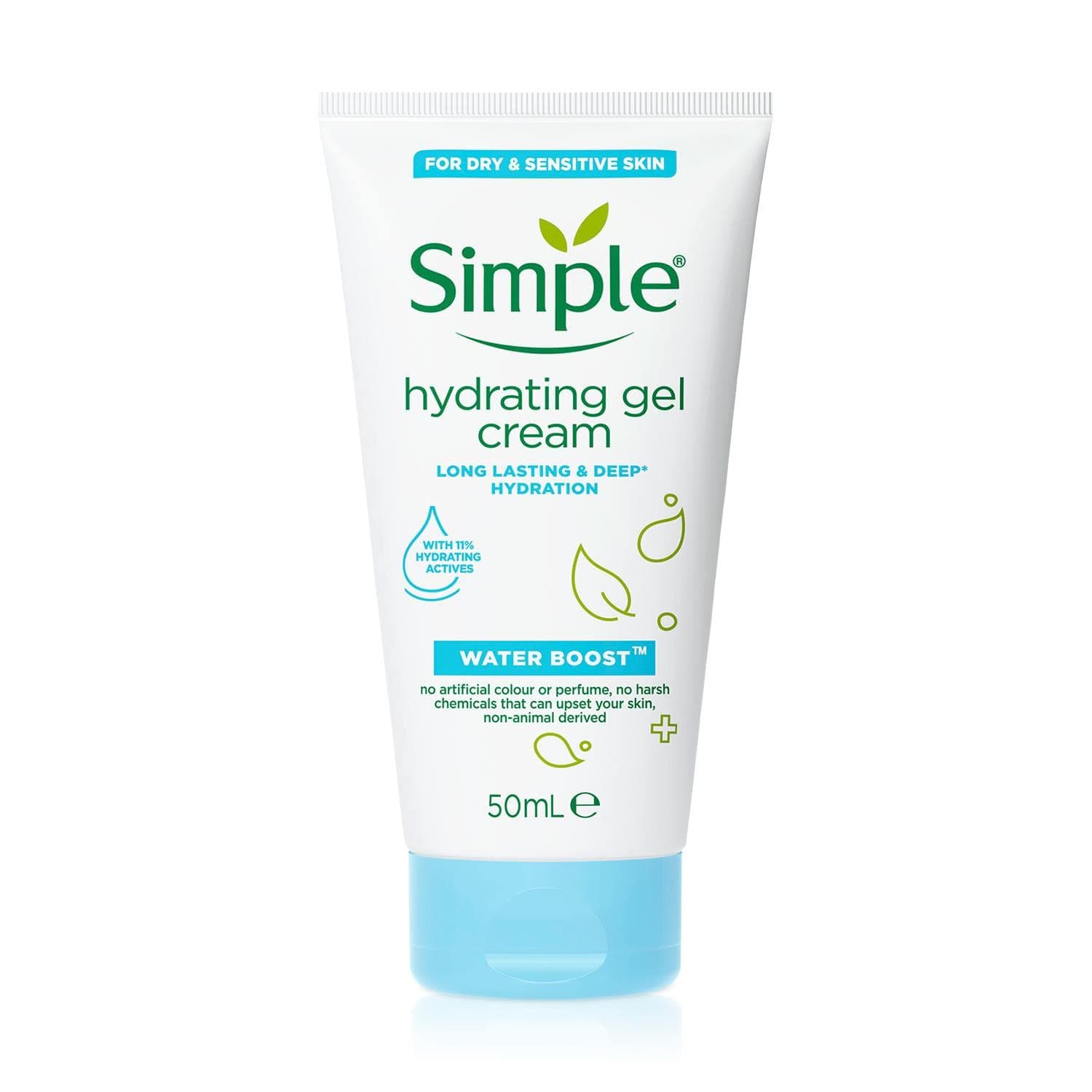 Simple Water Boost Hydrating Gel Cream, Face Moisturizer, 1.7 oz