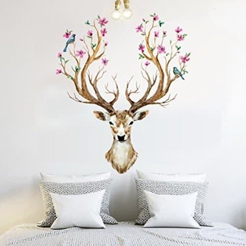 1 x Sika Deer Pattern PVC 6090 cm Magic 3D Wall Stickers Bedroom Home Decor Living Room Removable