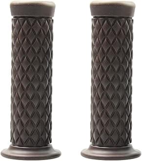 Motorcycle Hand Grips, Non Slip Rubber Bar for 7/8" 22mm/24mm Handles, Vintage Motorbike Thruster Grip, Handlebar for Hand Comfort, Universal for Motocross Scooter Dirt Bike, Open End (Coffee)