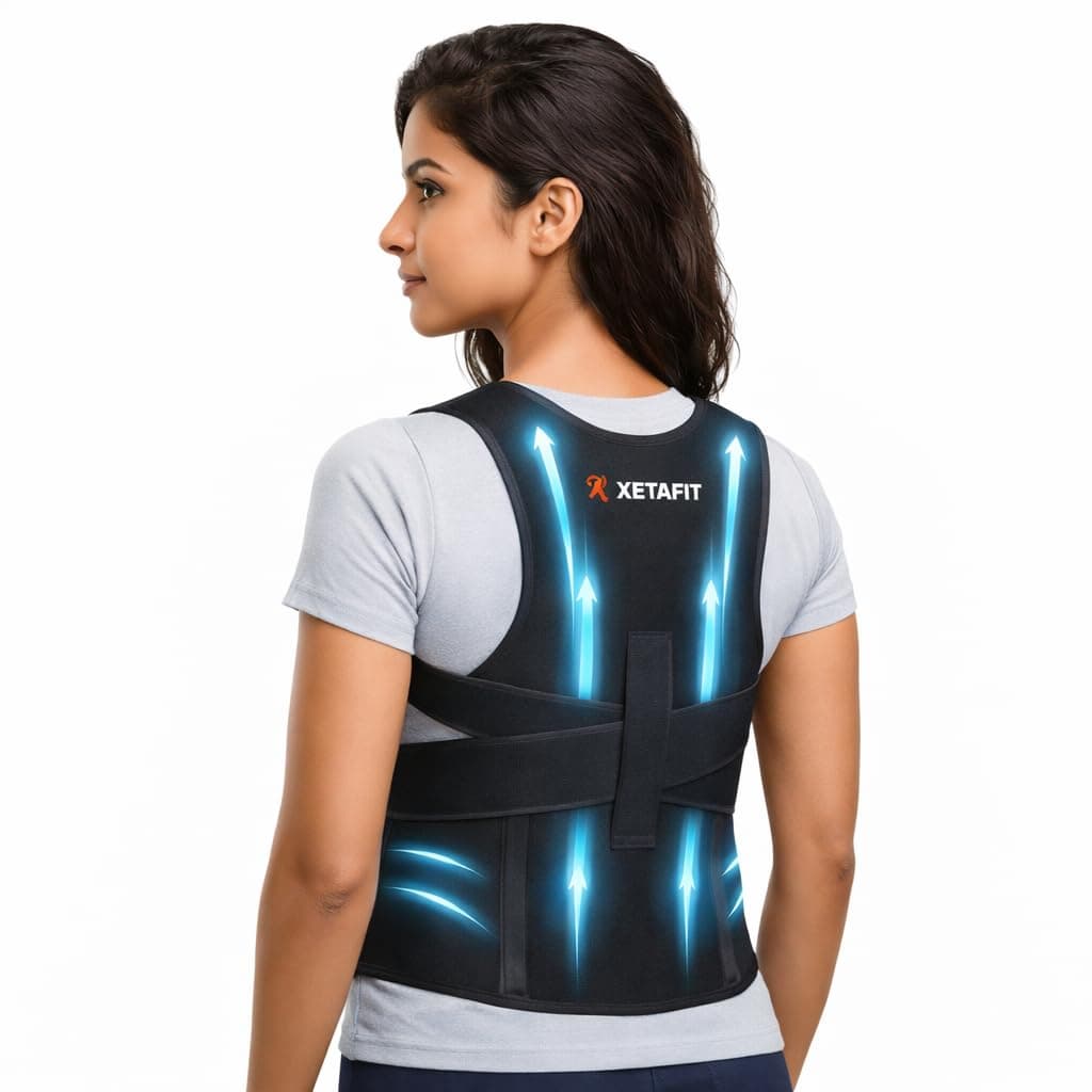 - Posture Corrector Belt for Men & Women | Back Support Brace for Pain Relief & Spine Alignment | Shoulder Support, Posture Stabilizer & Back Straightener | Adjustable, Comfortable Fit | Free Size (Black)