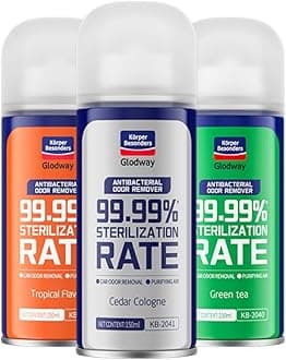 Glodway Whole Car Air Refresher,Odor Eliminator Remover Spray For Car,Three Kinds Scents Freshener With Odour Eliminator Technology,Long-Lasting Scent,6 Ounce(Pack of 3)