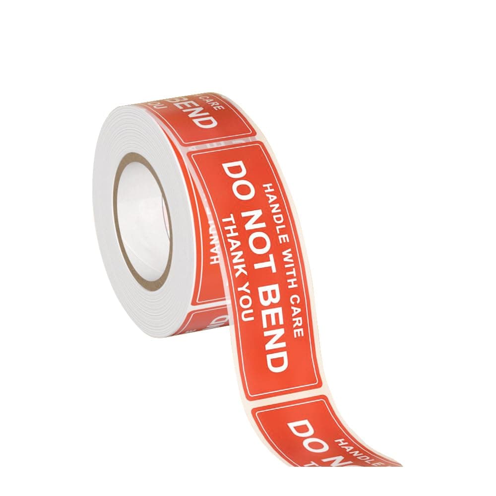 250-Pack Do Not Bend Stickers - Weatherproof Vinyl, Bold Red Text - Shipping Labels, Mailing Supplies ShieldGuard - Preserve Your Precious Mailings