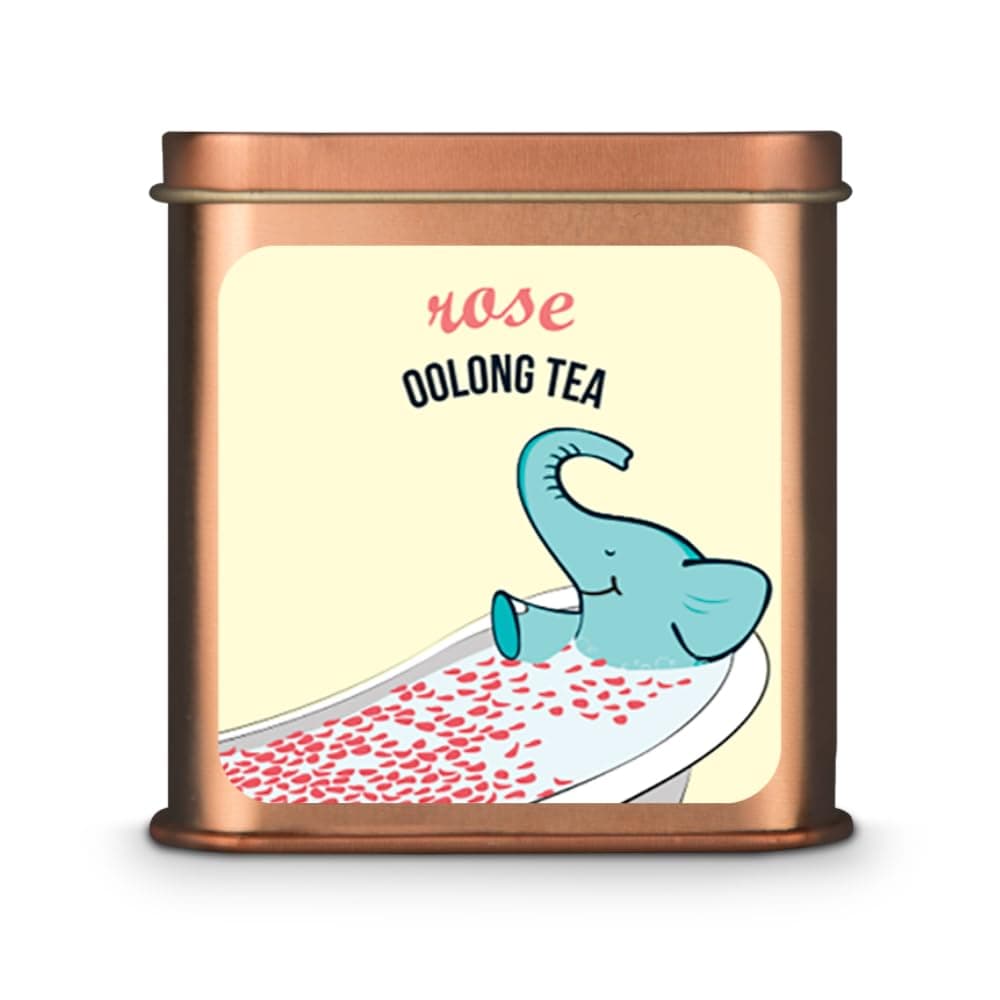 Tea Trunk Darjeeling Rose Oolong Tea | Whole Leaf Darjeeling Tea with Indian Rose (Gulab) Petals | Fresh & Flavourful | Improved Skin Health | Serve as Hot or Iced - 100 grams