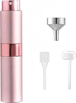 8ml Travel Atomiser Refillable Mini Perfume Bottle, Upgraded Atomizer Pod and Refill Pump for Outdoor Traveling (Pink)