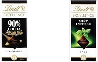 EXCELLENCE Dark 90% Intense Cacao Chocolate Bar, 100 g (Pack of 1) & Excellence Dark Mint Chocolate Bar Each 100g