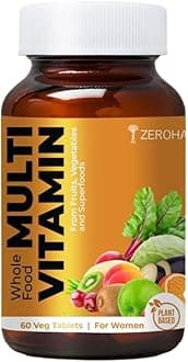 Whole Food Multivitamin for Women - With Omega DHA, Essential Vitamins & Minerals - Vitamin C, B, D, A, Biotin, Iron, Zinc, Selenium - Energy, Immunity & Hair Skin Health - 60 Veg Tablets