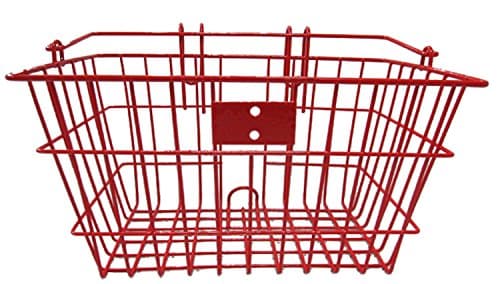 JBikes Lift-Off with Handle, Red - Beach Cruiser Bicycle Basket