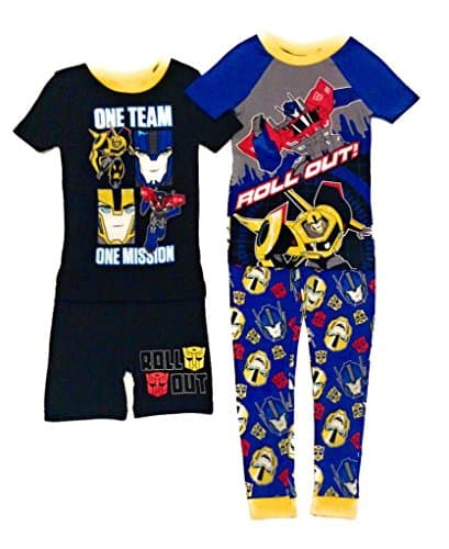 Transformers Boys Optimus Prime & Bumblebee 4-pc Pajama Set, (Black/Blue, 5)