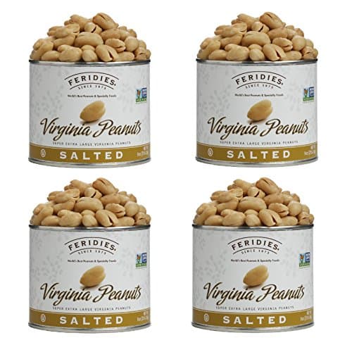 Virginia Salted Extra Large Peanuts Cooked in Pure Peanut Oil the Peanut Choice 9 Ounce (Pack of 4)