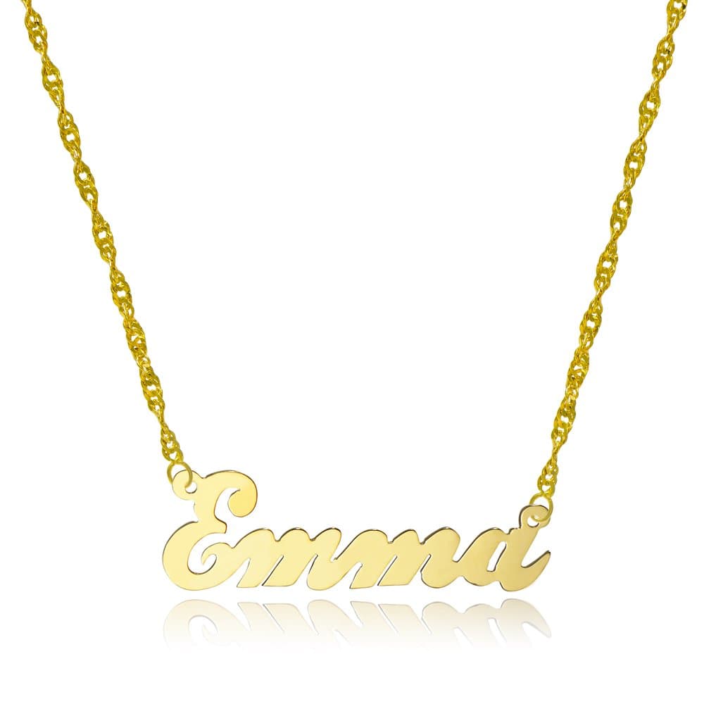 10k Yellow Gold Personalized Name Necklace - Style 4 - Custom Made Any Name