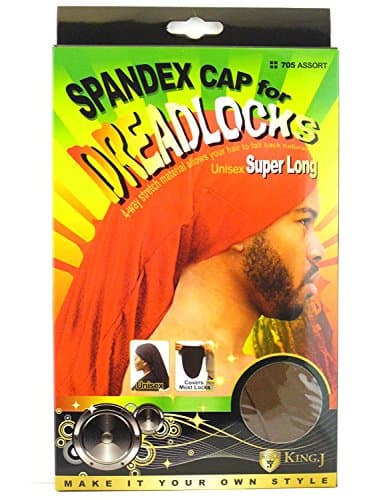 King.J Super Long Unisex Spandex Cap For Dreadlocks (Brown)