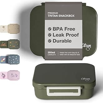 Citron Kids Lunch Box with Compartments 350ml – Premium Strong & Safe Materials BPA & Melamine-Free – Leak-Proof Snack Box with Compartments, Bento Lunchbox for Kids