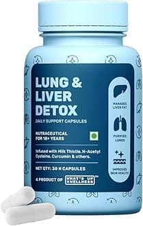 - Lung & Liver Detox Supplement for Fatty Liver, Capsules with Milk Thistle, 600mg NAC Supplement & Curcumin | Supports Lung Health, 30 Capsules