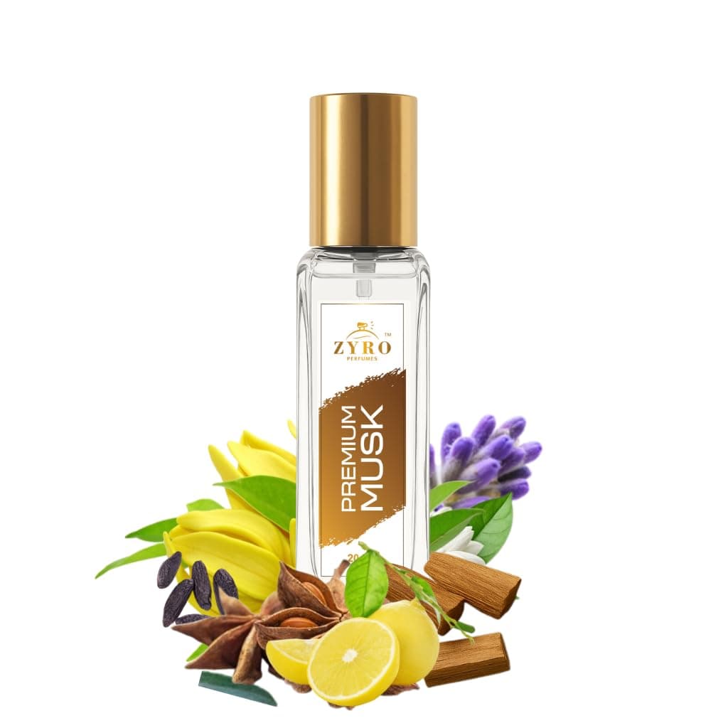 ZYRO Premium Musk Extrait de Parfum, Long lasting Perfume for men and women, 33% luxurious Fragrance oil, 20ml Travel Friendly EDP Scent for all occasion