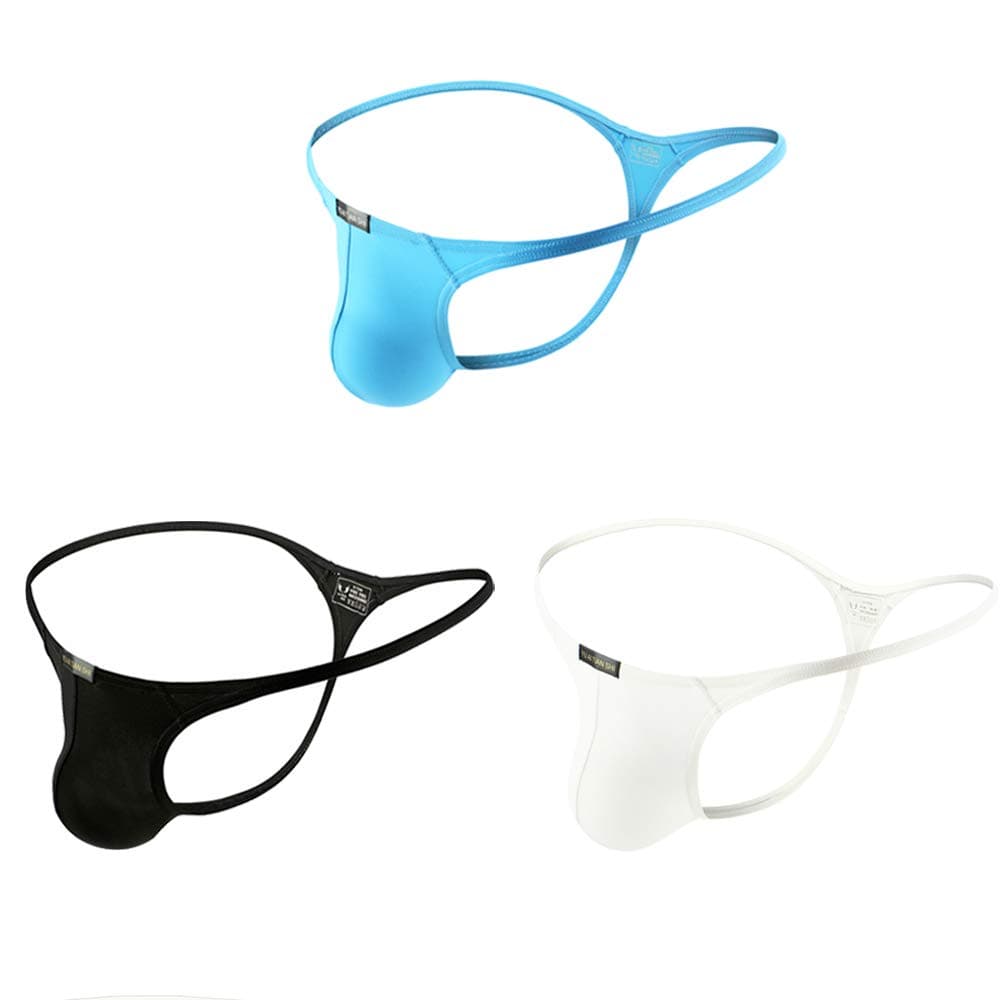 Mens T-Back Thongs Sexy Low Rise G-String Briefs Bulge Pouch Underwear