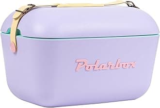 Polarbox Retro Beach Cooler Vintage Picnic Lunch Box Bag Portable Cooler Travel Camping Hiking 90s Style Ice Chest Extra Large Lightweight for Cans Beers & Seltzer Drinks 20L (Lilac)