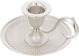 Ciieeo Taper Candle Holder with Finger Ring, Vintage Metal Pillar Candle Stick Holder for Wedding Dining Party Party Table Centerpiece, Stable and Versatile Design Silver