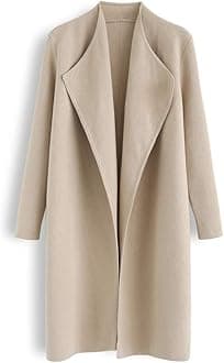 ChicwishWomen's Classy Open Front Knit Coat Cardigan Coatigan Light Jacket