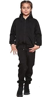 Boys Kids Tracksuit Set Hoodies Plain Tracksuit Hoodie with Jogger Sweatpants Sports Activewear Set Girls