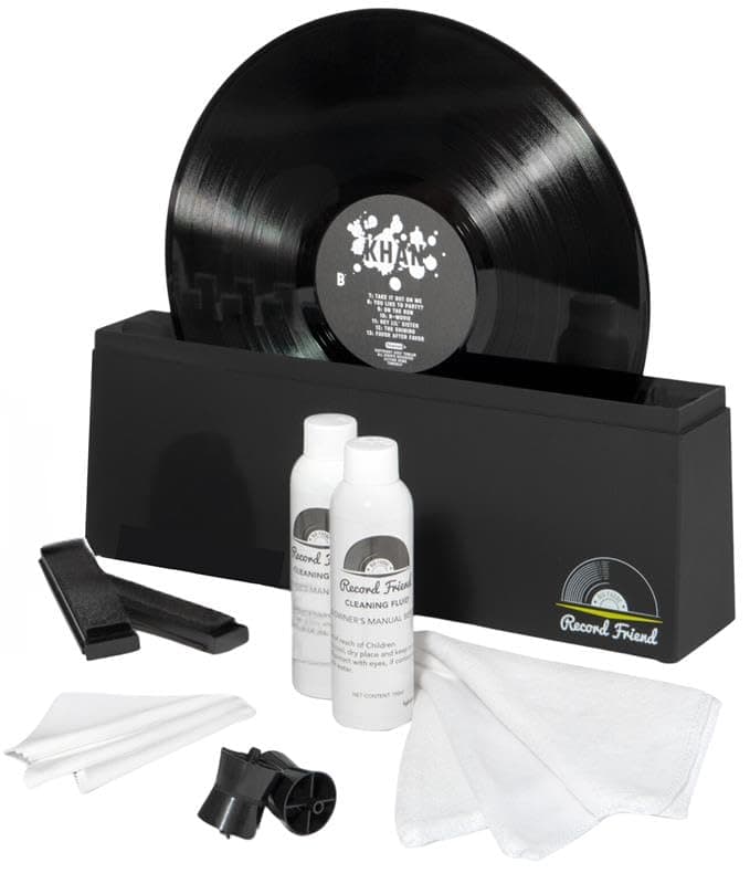 Vinyl Record Cleaning Kit for Vinyl Records - Includes Cleaning Machine & Vinyl Record Cleaning Care Solution - Microfiber Cloth & Rack for Record Player Accessories