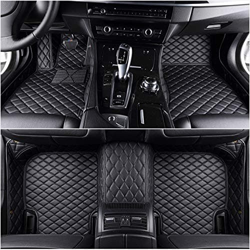 Custom Car Mat Fit for 98.99% Car Models Waterproof Full Coverage All Weather Protection Leather Car Floor Mats (Black)