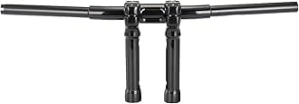 8" Rise 1-1/4" Fat Narrow T Handlebar Compatible with 1996-2017 Harley Sportster Dyna Softail, Black