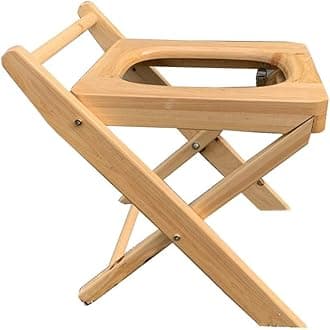 GLJ Folding Commode All Solid Wood Folding Toilet Chair, Portable Camping Toilet Stool, Mobile Bathroom Shower Chair (Size : 40cm)