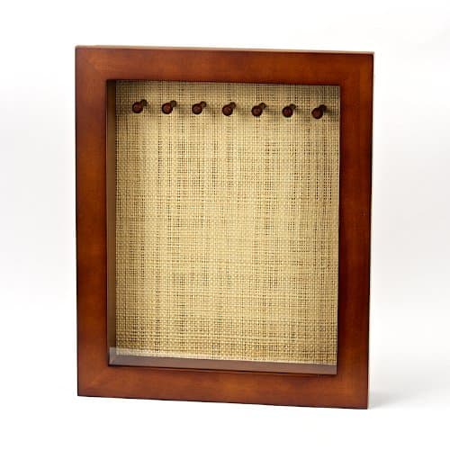 Small Brown Raffia Wall-Mounted Necklace Jewelry Organizer Box