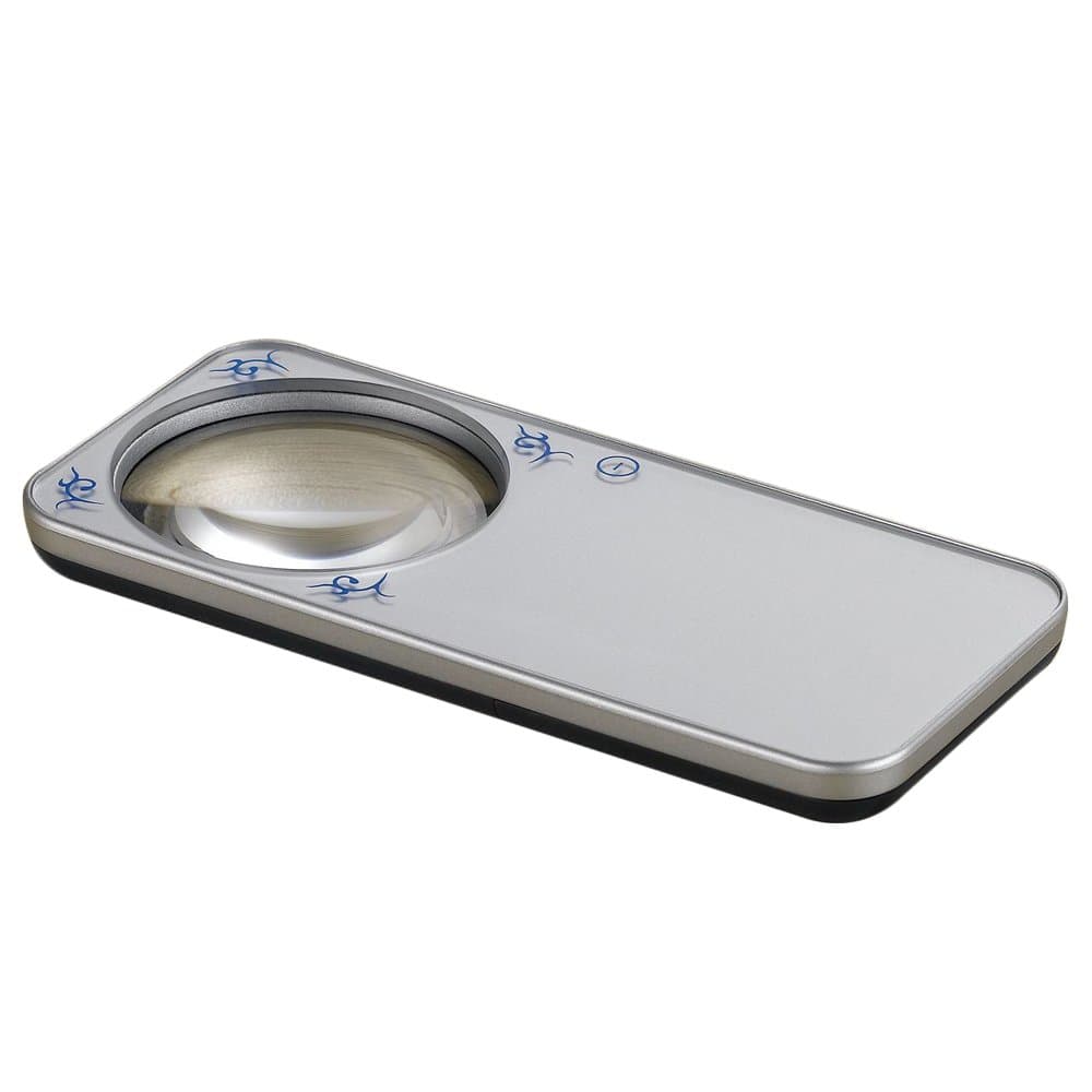 Magnifier G-218-040 Microscope Handheld Magnifying Glass 40mm Three Material Led Lights Handheld Read Work Repaire Jewelry Diamond 99.8x45.8x8.24mm (Silver Black)