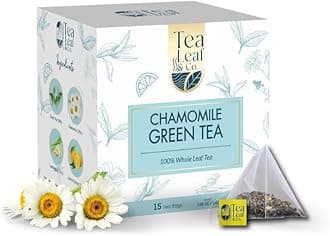Chamomile Green Tea 25 Bags | Improves Sleep & Reduces Anxiety | Calming Caffeine-Free Bedtime Tea | Natural Relaxation for Stress Relief, Digestion & Immunity | Floral Herbal Flavour