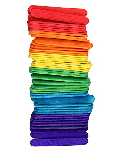 1000 Pcs, 2.5 Inch Mini Craft Popsicle Sticks Multi Color Rainbow for Crafts and STEM Basics, Counting Sticks