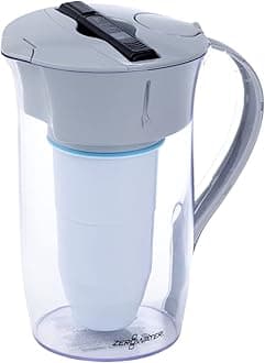 ZeroWater8-Cup Round 5-Stage Water Filter Pitcher 0 TDS for Improved Tap Water Taste - IAPMO Certified to Reduce Lead, Chromium, and PFOA/PFOS