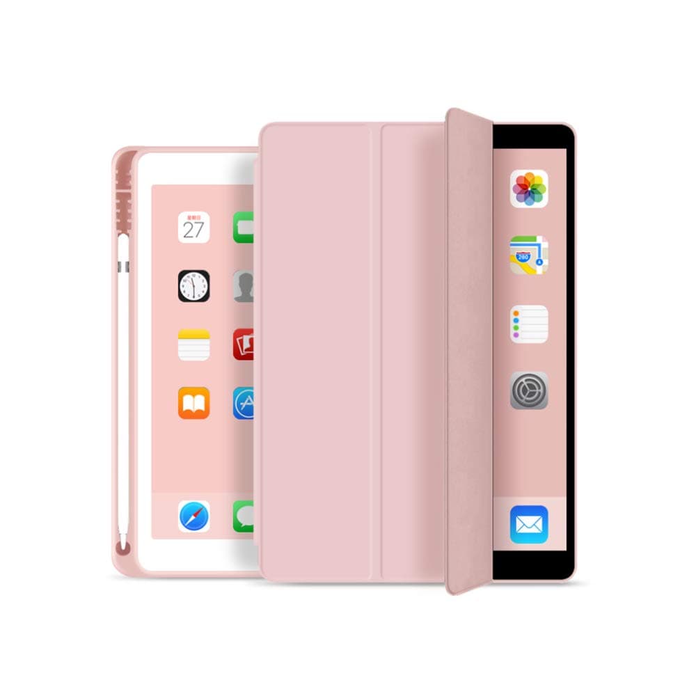 FOOKANN Soft Smart Case with Pencil Holder Foldable Stand Compatible with iPad 10.2 Inch 9th / 8th / 7th Generation 2021/2020 / 2019, iPad Air 3rd Generation, iPad Pro 10.5 Inch (Light Pink)