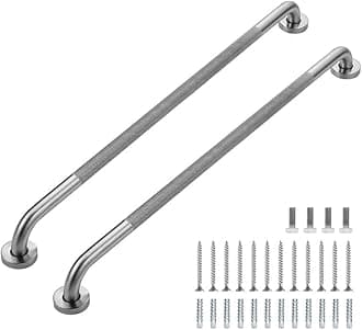 Grab Bars for Shower, 1 Pack 36-Inch Anti Slip Shower Handles for Elderly, Safety Shower Grab Bar, Stainless Steel Handicap Grab Bars for Bathroom,Toilet (Brushed Nickel, 1" Diameter)