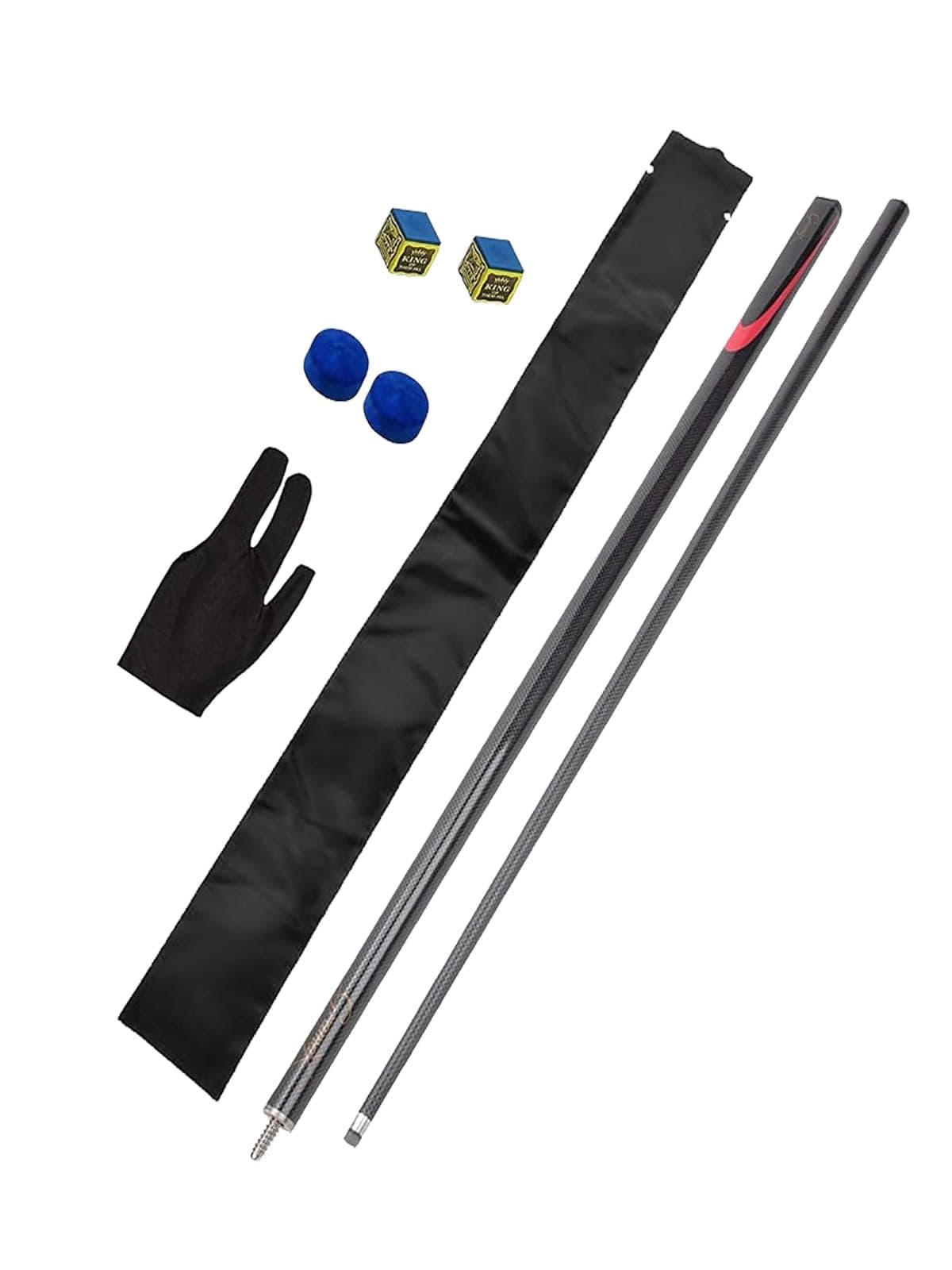 JBB Snooker Cue Stick and Pool Cue Stick Combo of Billiards and Snooker Cue Stick with Cue Cover, Glove, 2-Chalk and 2-Cue Tips, 9mm (Black)