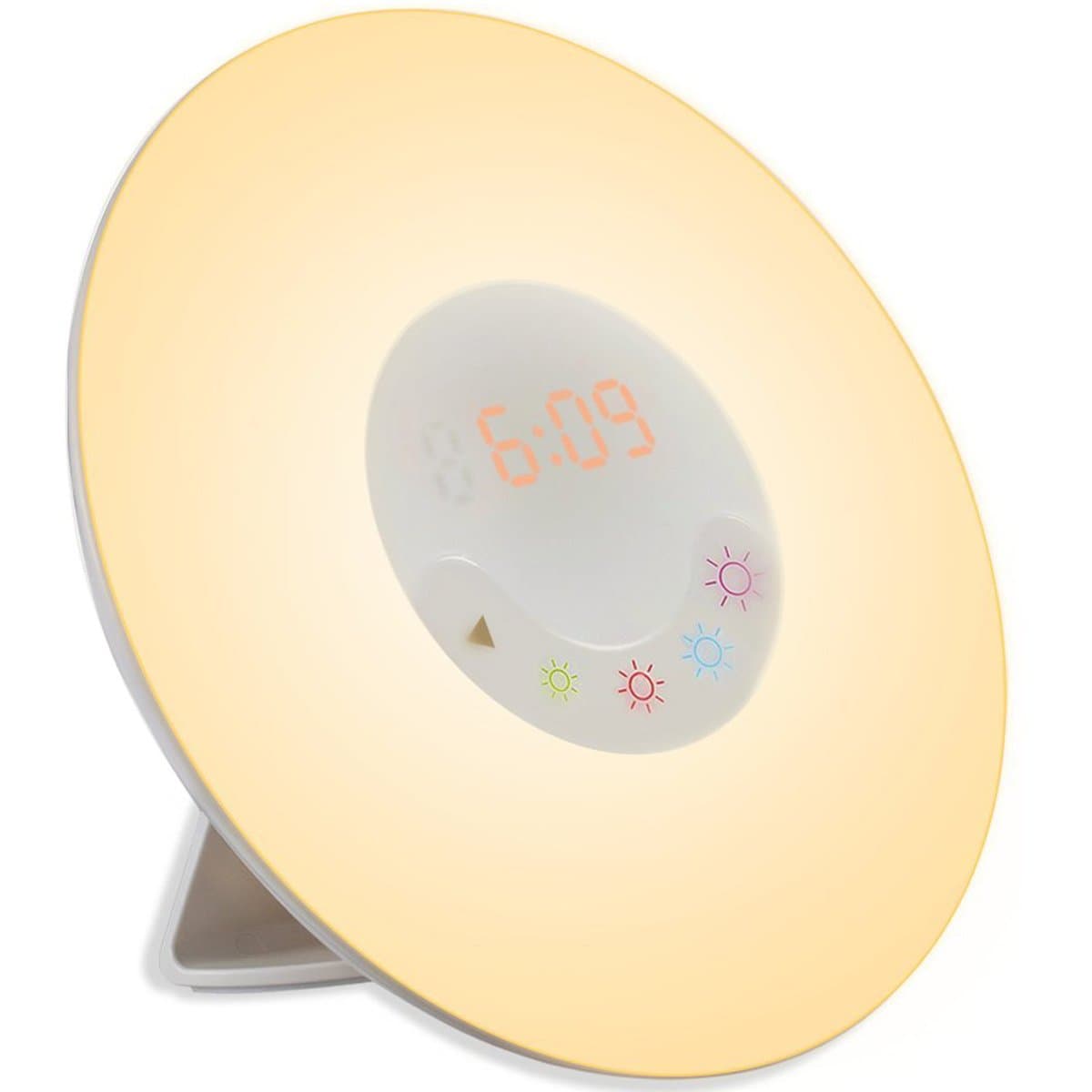 AMIR Wake-Up Light Alarm Clock, (7 Sound 5 Colour) Nature Night Light with Sunrise Simulation FM Radio Sound, Touch Control Multi-Functional, 4-Brightness for Bedroom, Living Room, Playroom, Nursery