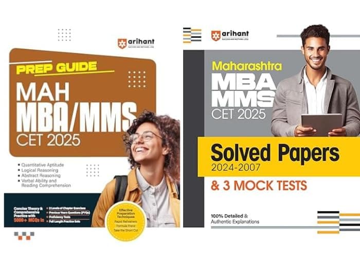 Arihant MAH MBA/MMS CET 2025 PREP Guide + Solved Papers 2024-2007 and 3 Mock Tests Combo (Set of 2 Books)- 100% Detailed & Authentic Explainations | Latest Edition for 2025 Examination