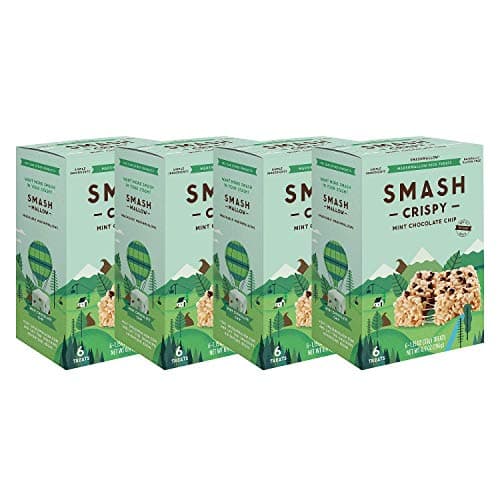 Mint Chocolate Chip Rice Crispy by SMASHMALLOW | Non-GMO | Organic Cane Sugar | Gluten Free | 24 Count