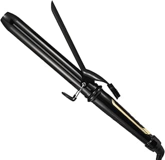 Lanvier Up to 450°F Hair Curler with Extra Long Tourmaline Ceramic Barrel, Professional Hair Curler Up to 450°F Dual Voltage for Travel, Hair Curling Tool for Girls and Women - Black