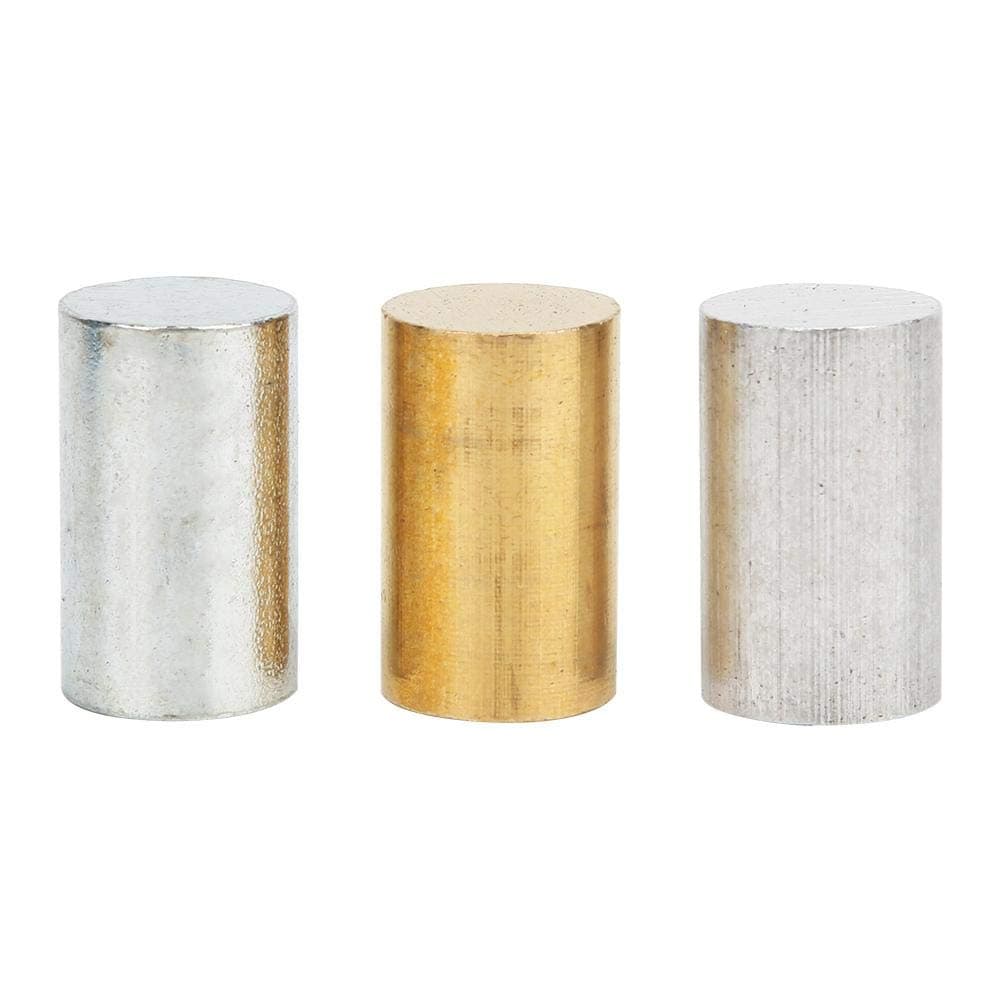 Iron Cubes 3-Piece Equal Length Cylinders, Brass, Iron, Aluminum for Use with Density, Specific Activities