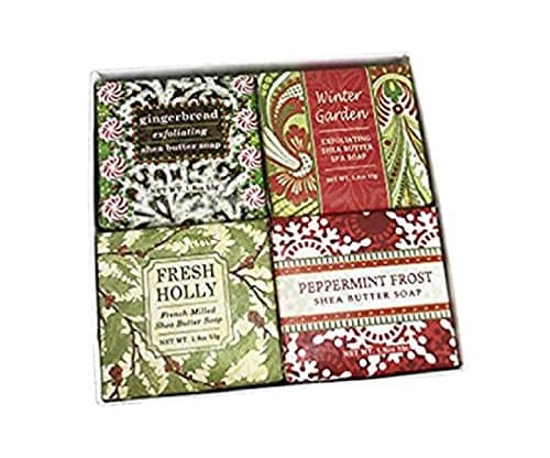 Shea Butter Soap Sampler - Boxed Set of 4 Assorted Scents (Christmas Holiday 3)