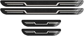 4PCS Car Door Sill Protector for VW R Line Rline Polo Golf GTI Passat, Door Entry Guard Stainless Steel Edge Scuff Plate Welcome Pedal Cover Threshold Protection,C/Carbon Fiber Texture