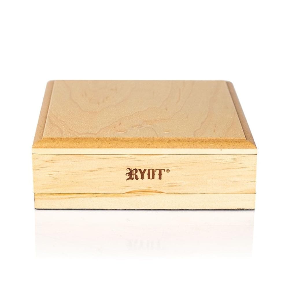 RYOT 7x7 Solid Top Screen Box in Natural | Wide Wooden Box Perfect for Sifter - Monofilament Mesh Screen - Glass Base Tray - Prep Card - Storage Divider