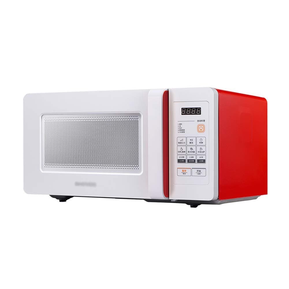 LYKYL Microwave Oven with Dial Timer, Stainless Steel, 1000-Watts,Memory Turntable-Microwave Oven with Smart Sensor, Easy Clean Interior (Color : Red)