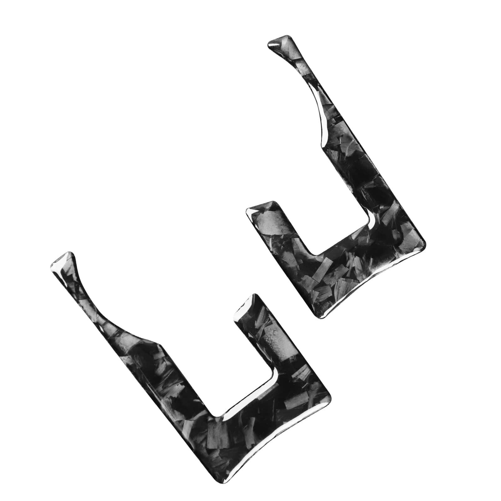 PJFUS Car Dashboard Central CD Player Volume Control Panel Inner Strip Trim Sticker Glossy Black Forged Carbon Fiber Decoration Compatible with Ford Mustang 2015-2020 Auto Interior Accessories