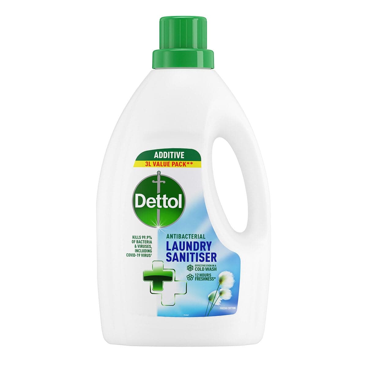 DETTOL Antibacterial Laundry Cleanser, Fresh Cotton, 1.5 Litre, Pack of 8