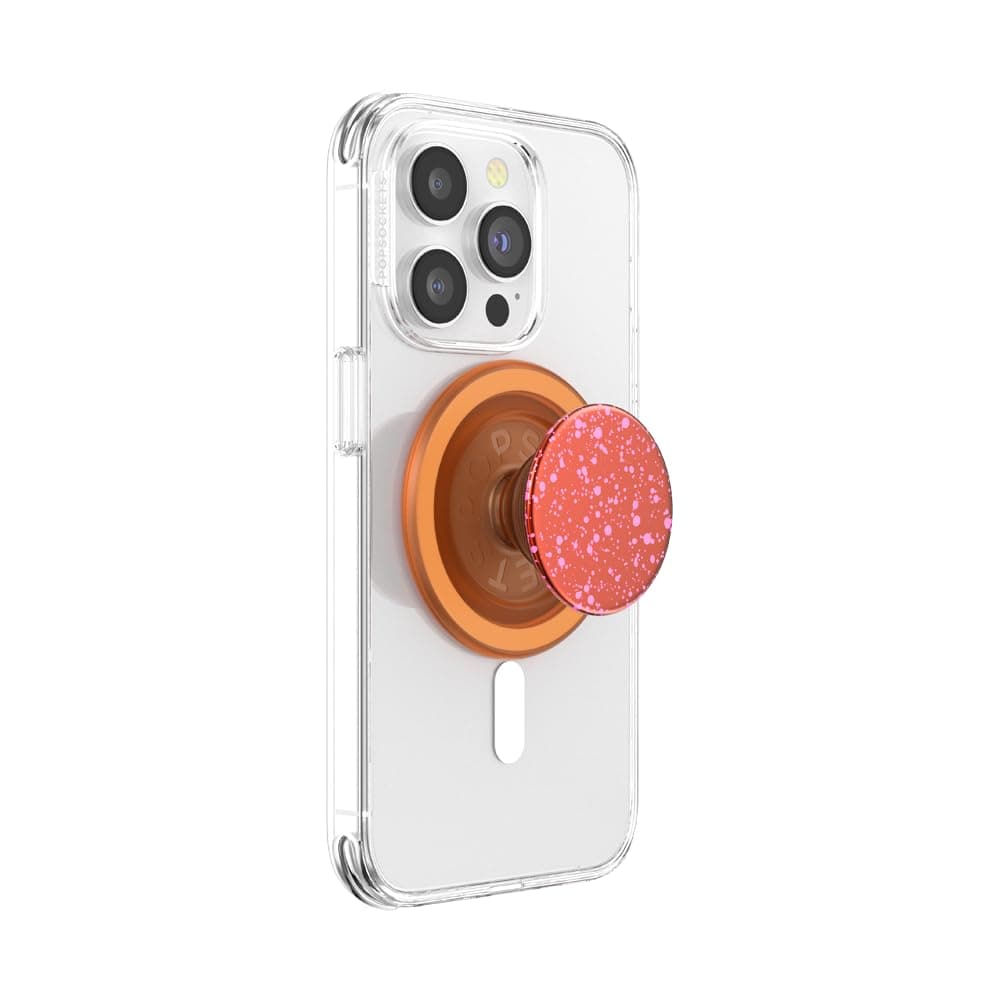 PopSockets Phone Grip for MagSafe with Kickstand, Magnetic Stand, Swappable Top, Secure Hold for iPhone MagSafe Cases, Phone & Tablet Grip - Clay Speckle