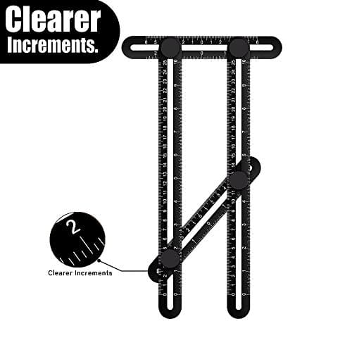 Multi Angle Measuring Tool, Adjustable Angleizer Template Tool for All Angels and Forms, Accurate Multi Angle Measuring Ruler Angle Ruler Angles & Shapes Finder Black Color